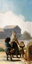 Eine Frau und zwei Kinder durch einen Brunnen 1786