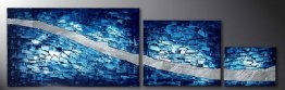 Hand-painted Abstract Oil Painting with Stretched Frame-Set of 3