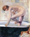 Lavare i piedi nudo in una vasca da bagno 1924