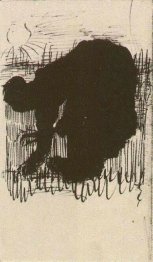 Silhouette Of A Peasant Woman Digging Carrots