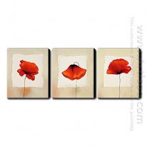 Tangan-Dicat Floral Oil Painting - Set Of 3