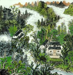 A small village - Chinese Painting