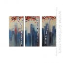 Tangan-Dicat Landscape Oil Painting - Set 3