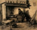 Mujer que prepara una comida 1885