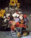 Fiori misto in un Earthware Pot 1869