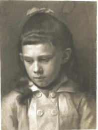 Portrait Of A Girl Head Slightly Turned Left