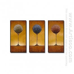 Hand-painted Abstract Oil Painting - Set of 3