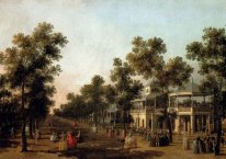 view of the grand walk vauxhall gardens with the orchestra pavil