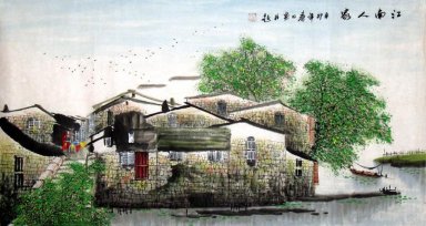 Bridge e Tree - Qiao - Pittura cinese