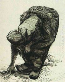 Peasant Woman Stooping And Gleaning 1885