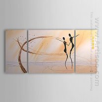 Hand-painted Abstract Oil Painting - Set of 3