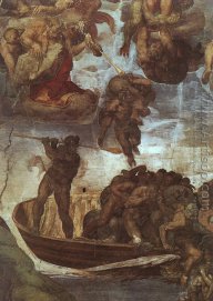 Last Judgement, detail of the Boatman Charon 1536-41