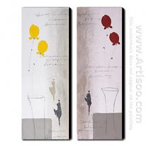 Hand-painted Oil Painting Abstract - Set of 2