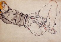 reclining woman with blonde hair 1912