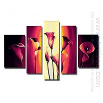 Hand-painted Floral Oil Painting - Set of 5