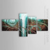 Hand-painted Abstract Oil Painting - Set of 4