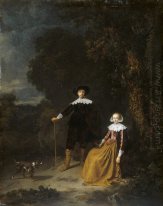 Portrait of a couple in a landscape