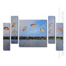 Hand-painted Floral Oil Painting - Set of 5