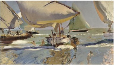 Barcos En La Playa 1909