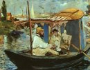 Monet nel suo studio galleggiante 1874