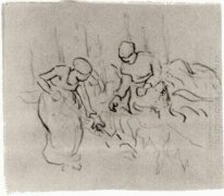 Sketch Of Women In A Field 1890