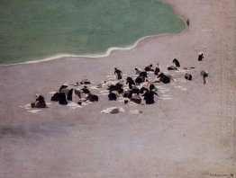 Washerwomen At Etretat Also Known As Woman Drying Laundry On The