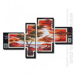 Hand-painted Landscape Oil Painting - Set of 4