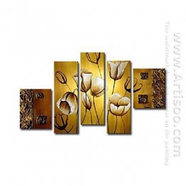 Hand-painted Abstract Oil Painting - Set of 5