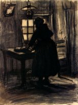 Vrouw gesneden brood 1885