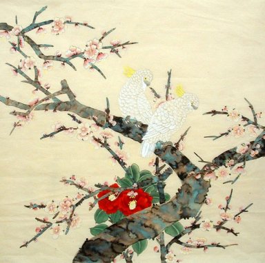 Plum & Birds - Chinesische Malerei