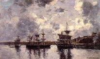 Camaret trois maîtres ancré dans le port 1873