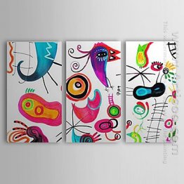 Hand-painted Abstract Oil Painting - Set of 3