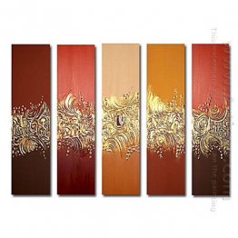 Hand-painted Abstract Oil Painting - Set of 5