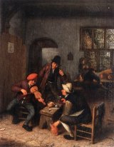 Interior de una taberna con Violin Player