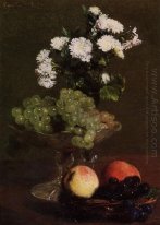 Stilleven chrysanten en Druiven 1872