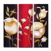 Hand-painted Floral Oil Painting - Set of 3