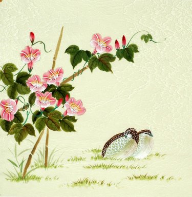 Pájaros y flores - Pintura china