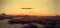 Duck Hunters in a Twilight Marsh