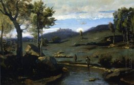 Roman Countryside Rocky Valley With A Herd Of Pigs 1828