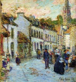 An Evening Street Scene Pont Aven