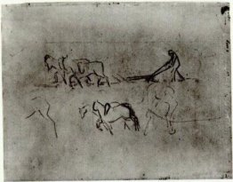 Sketches Of Peasant Plowing With Horses 1890 Sketches Of Peasant Plowing With Horses 1890