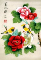 Peony & Birds - Chinesische Malerei