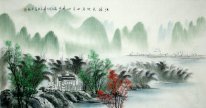 Paisaje con agua y las aves - la pintura china