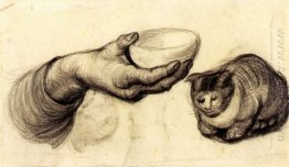 Hand With Bowl And A Cat 1885