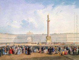 View of Palace Square and the General Headquarters Building in S