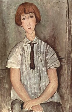 jeune fille dans une chemise rayée 1917