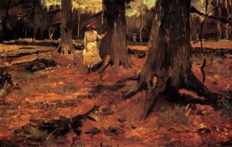 Girl In White In The Woods 1882