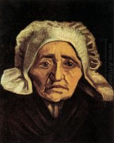 Cabeza de un viejo Mujer campesina con el casquillo blanco 1884