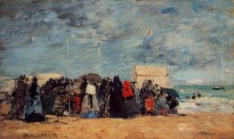 Trouville Beach Scene 1873