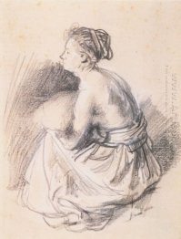 A Seated Woman Naked To The Waste